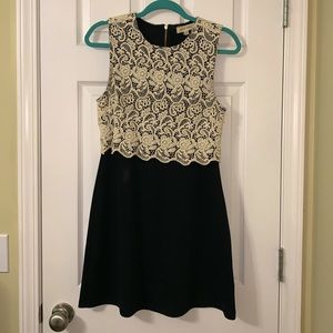 Boutique Black dress with cream lace top
